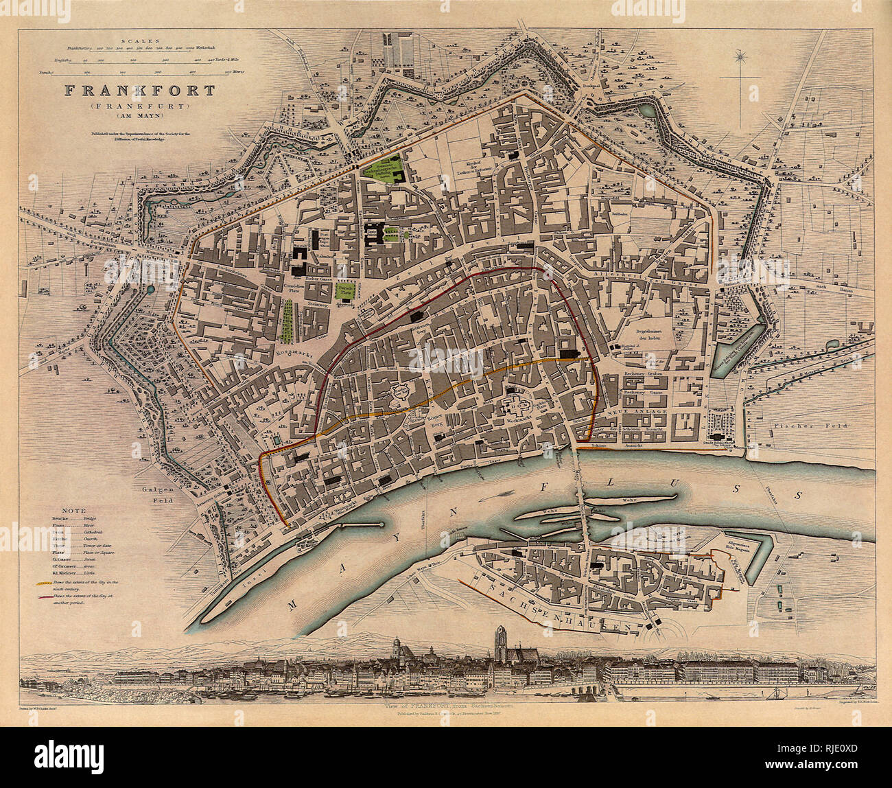 Map of Frankfort Stock Photo Alamy