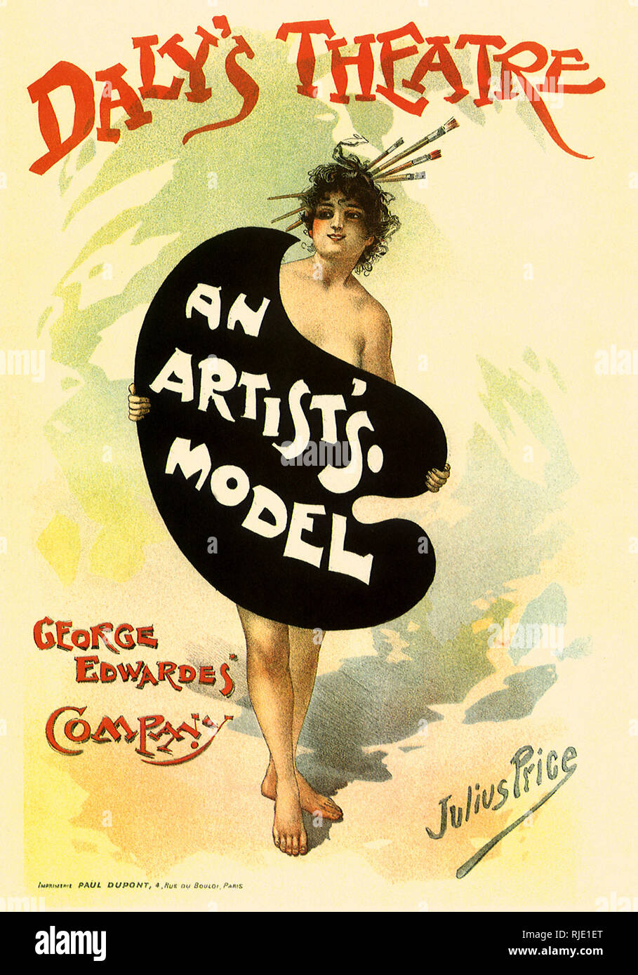 Poster for 'An Artist's Model'. Stock Photo