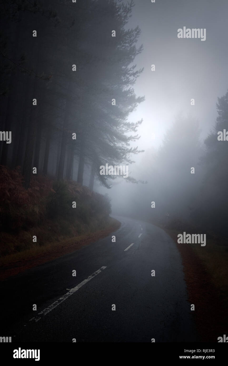 Foggy mountain road hi-res stock photography and images - Alamy