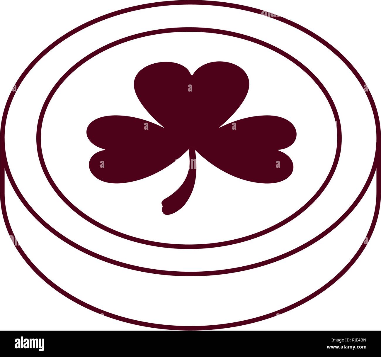 coin with clover isolated icon Stock Vector Image & Art - Alamy