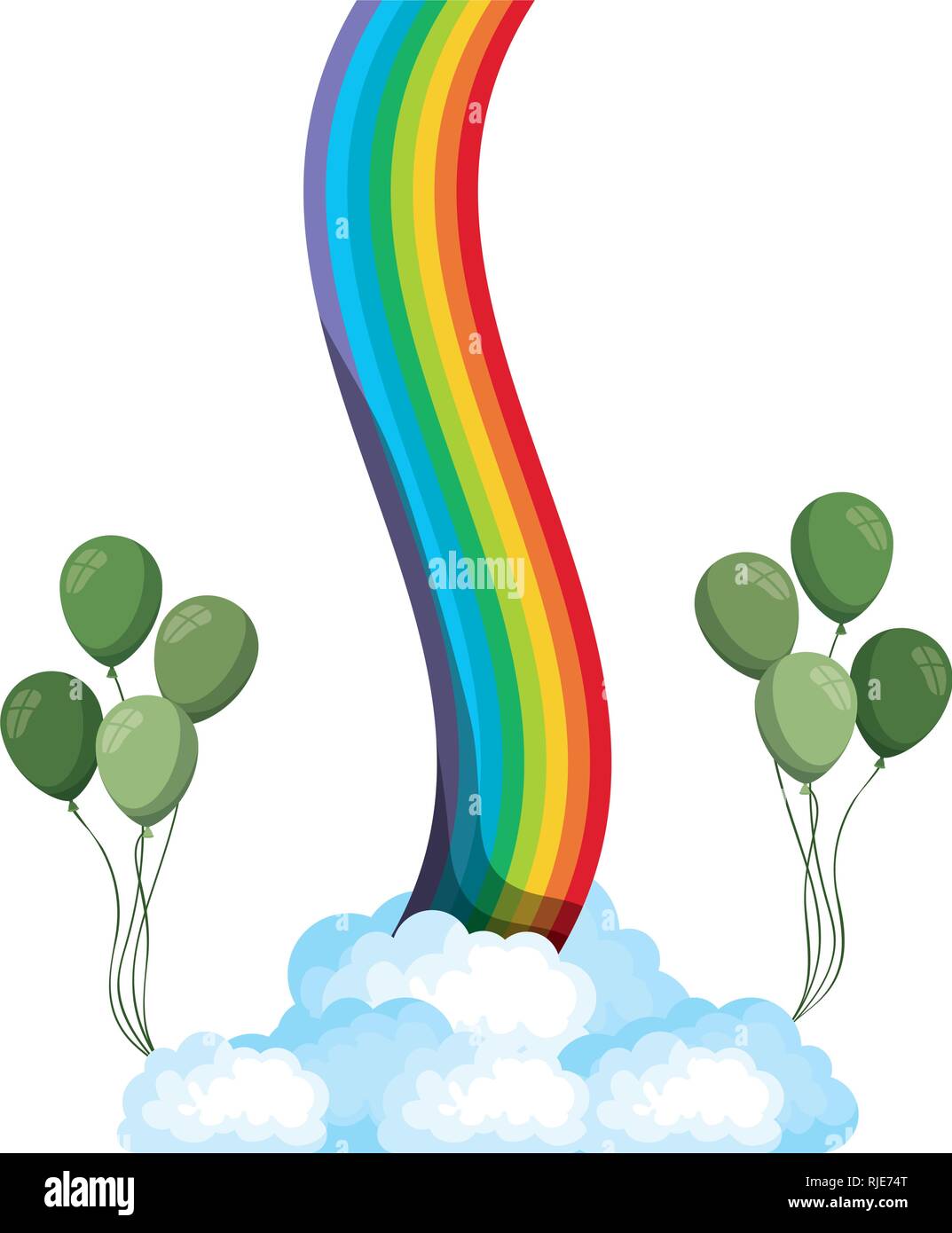 rainbow with clouds isolated icon Stock Vector Image & Art - Alamy