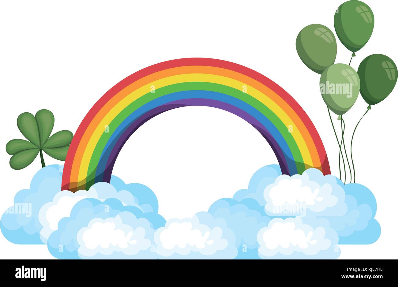 rainbow with clouds isolated icon Stock Vector Image & Art - Alamy