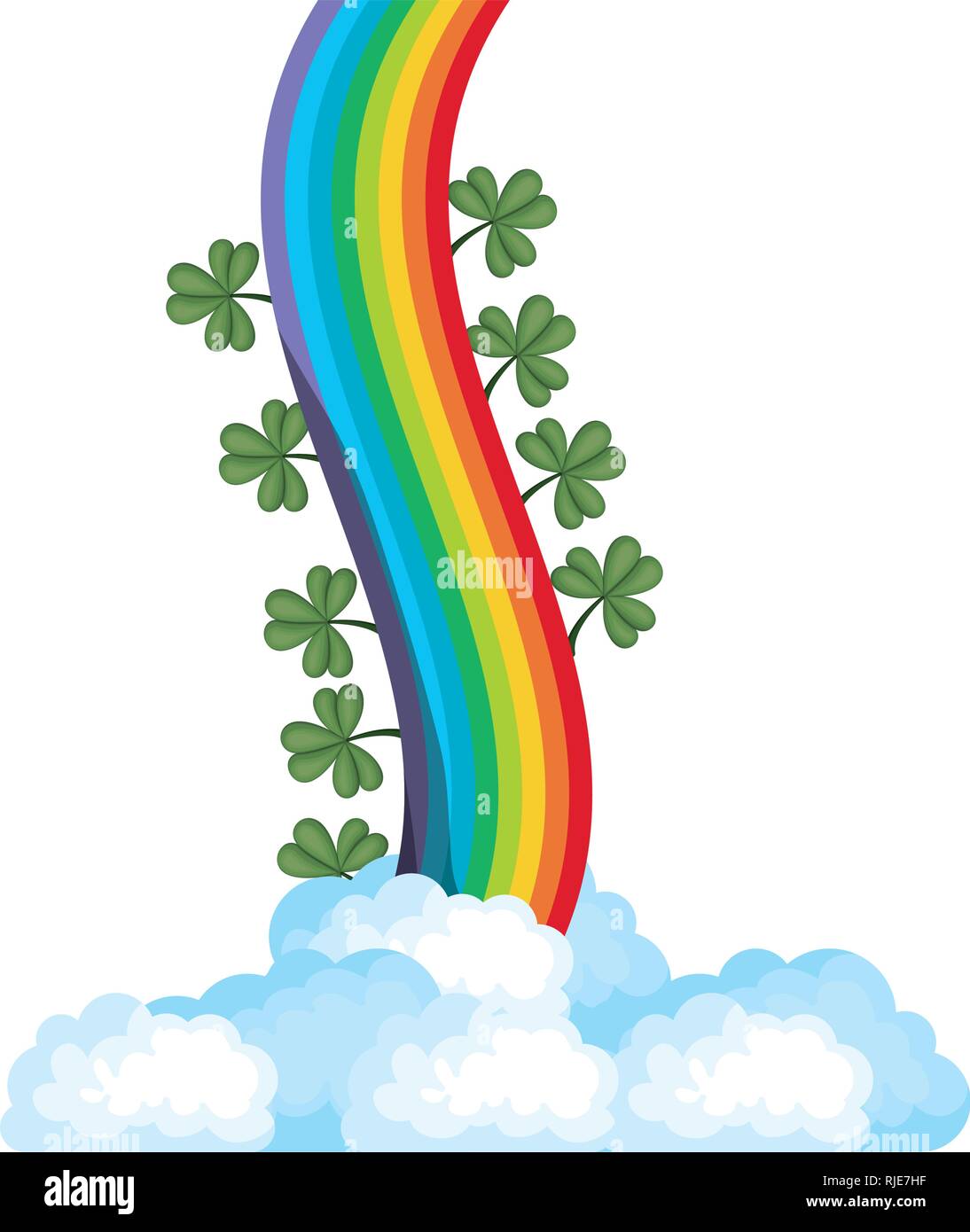 rainbow with clouds isolated icon Stock Vector Image & Art - Alamy