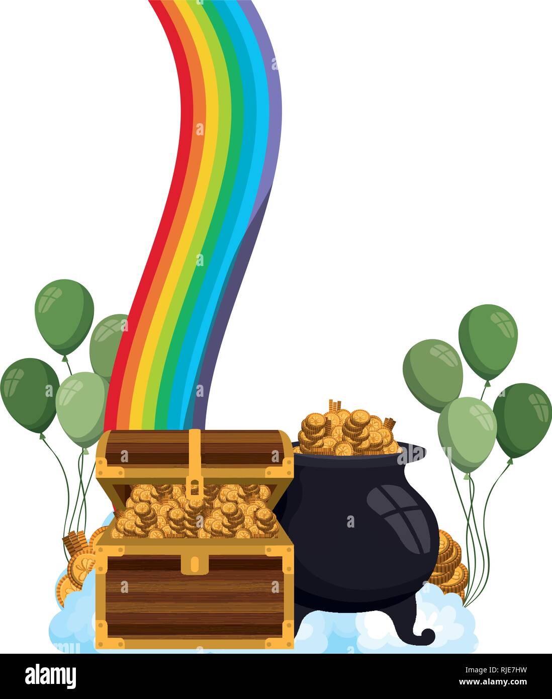 rainbow with clouds isolated icon Stock Vector Image & Art - Alamy
