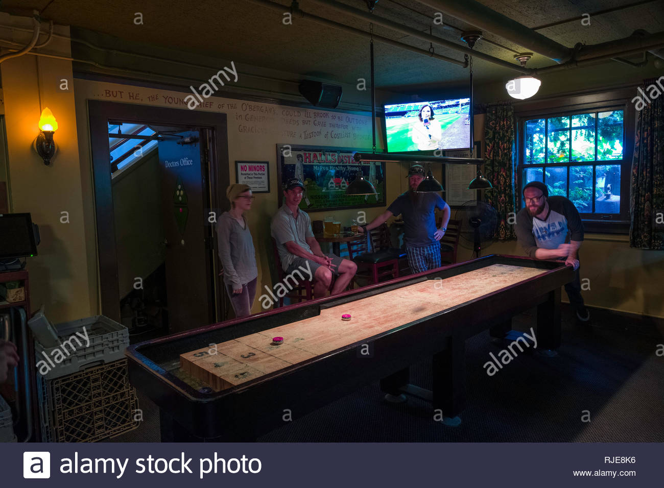 Shuffleboard Bar Game Stock Photos Shuffleboard Bar Game Stock