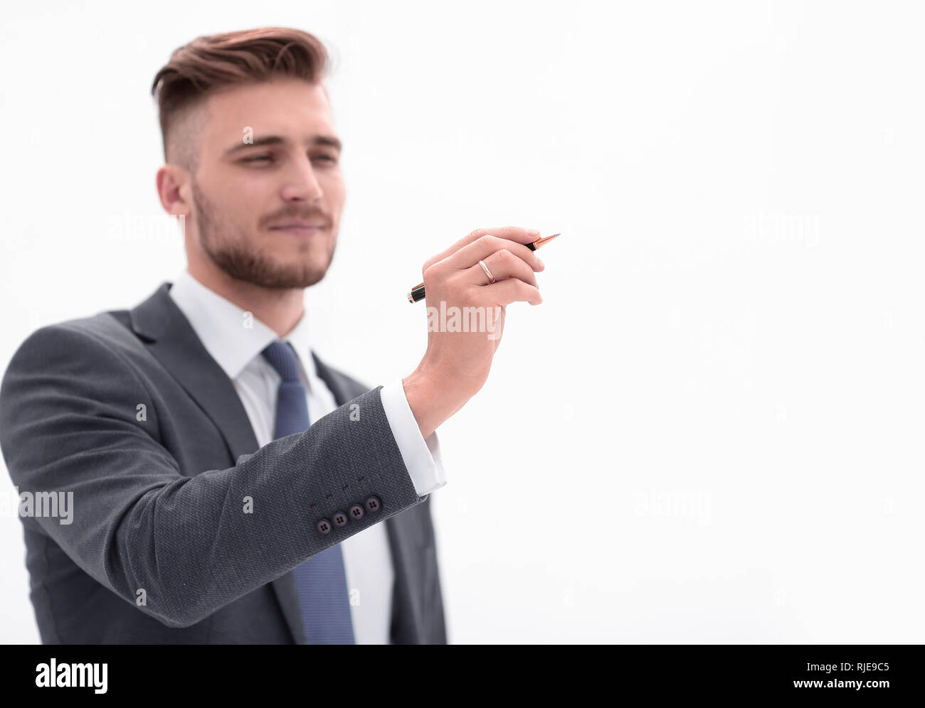 Male hand marker writes on hi-res stock photography and images - Alamy