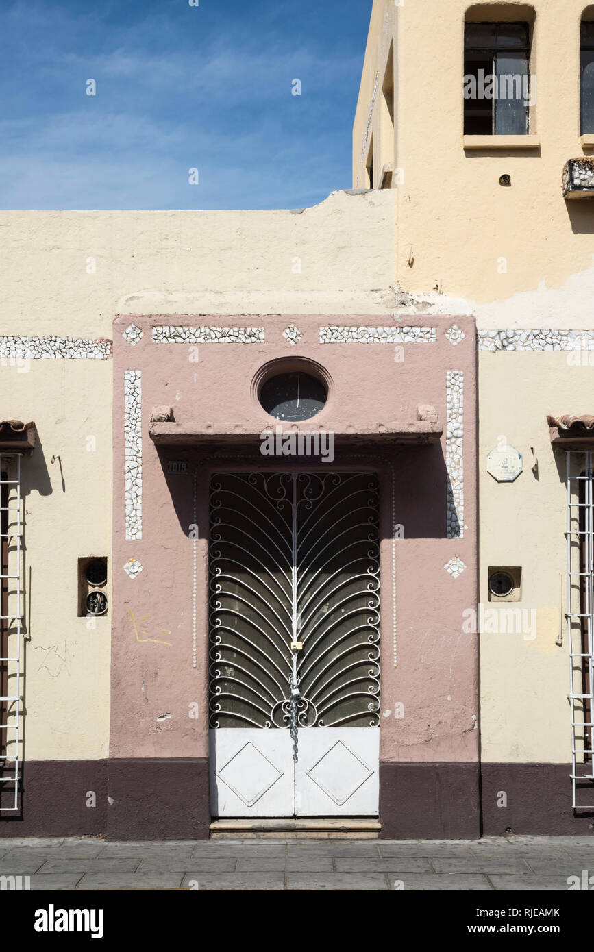 Facade of a 1950's house in Oaxaca City, Mexico Stock Photo - Alamy