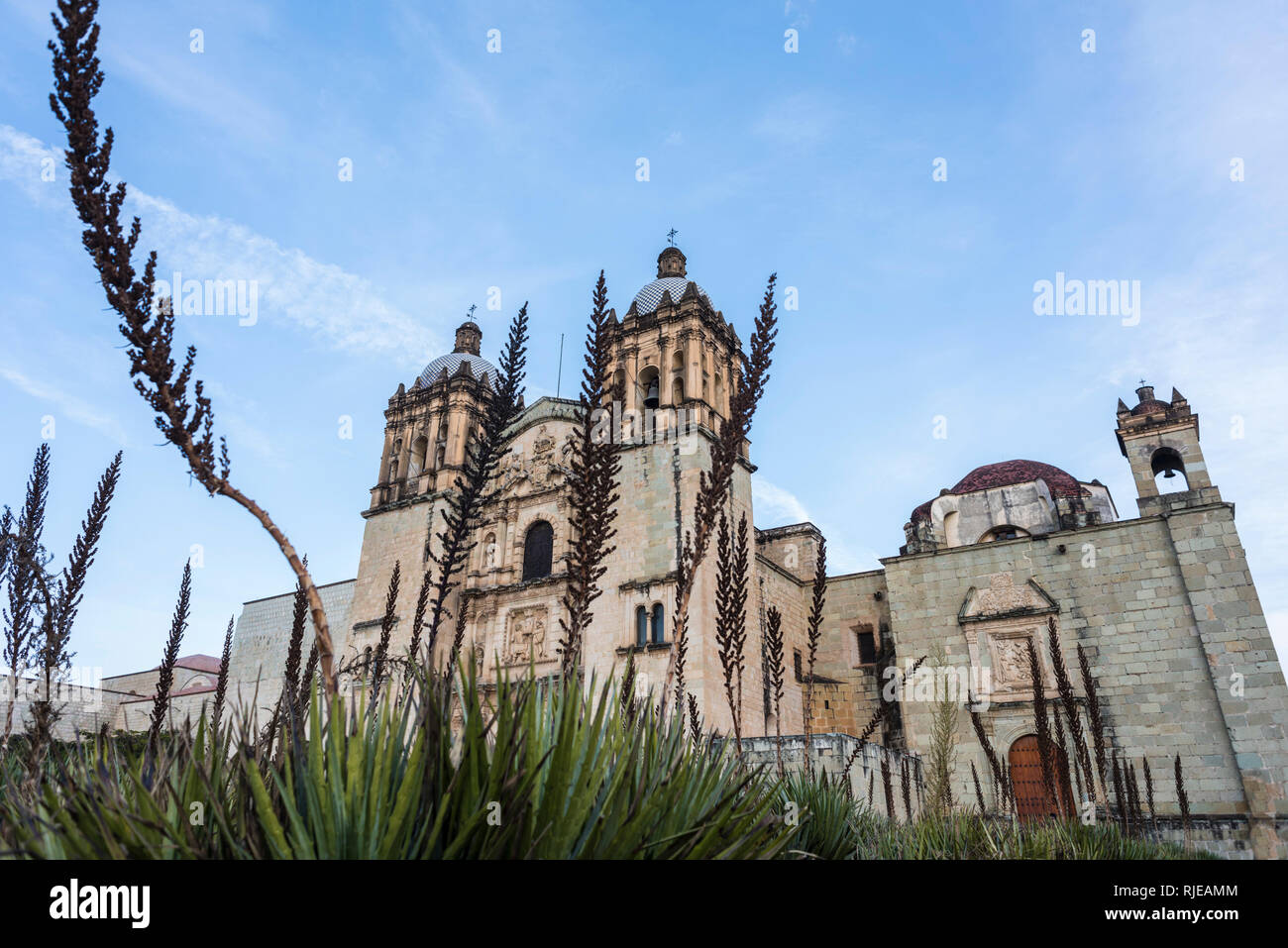 oaxaca, Mexico, city, downtown,  temple, church, religion, catholic, people, Santo Domingo, 16th, XVIth, century, architecture, low angle shot, Stock Photo