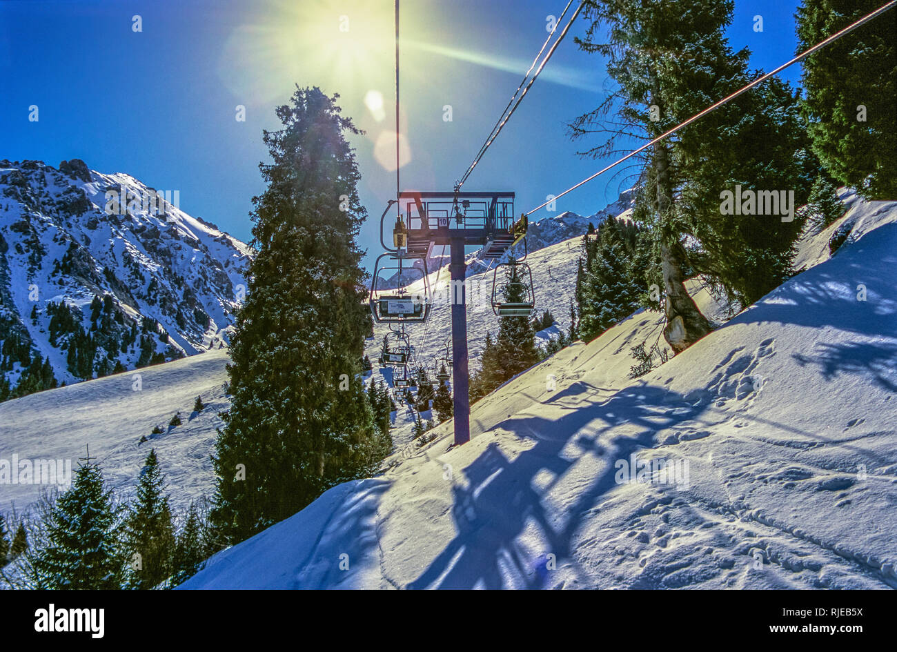 Shymbulak Ski Resort, Almaty, Kazakhstan Stock Photo