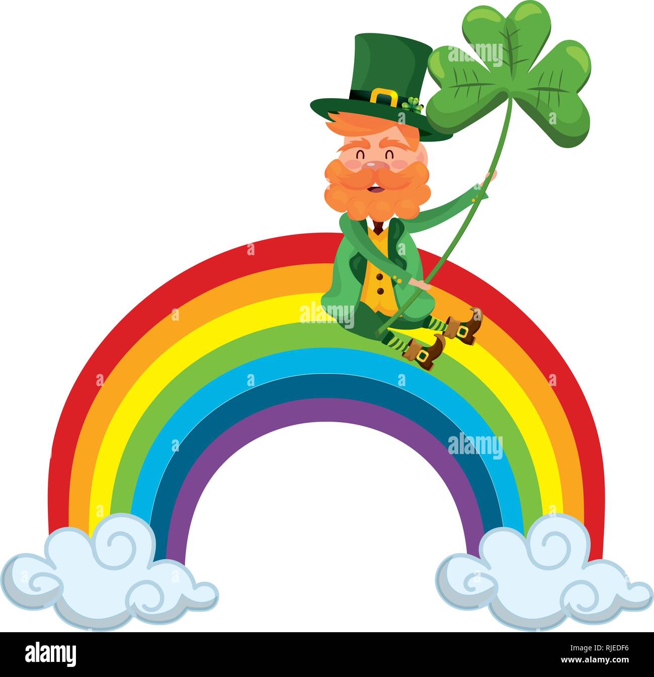 rainbow leprechaun sliding clover Stock Vector Image \u0026 Art - Alamy, image size:1300x1345