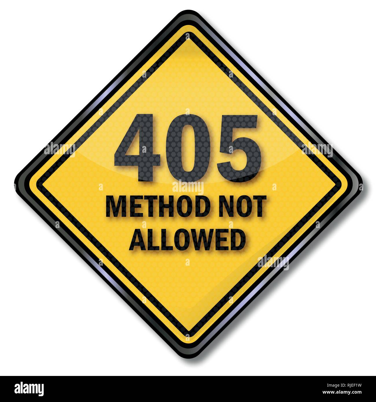 Computer sign four hundred five method not allowed Stock Vector