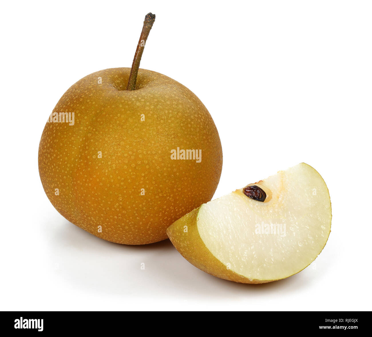 Asian pear or Nashi pear isolated on white background Stock Photo Alamy