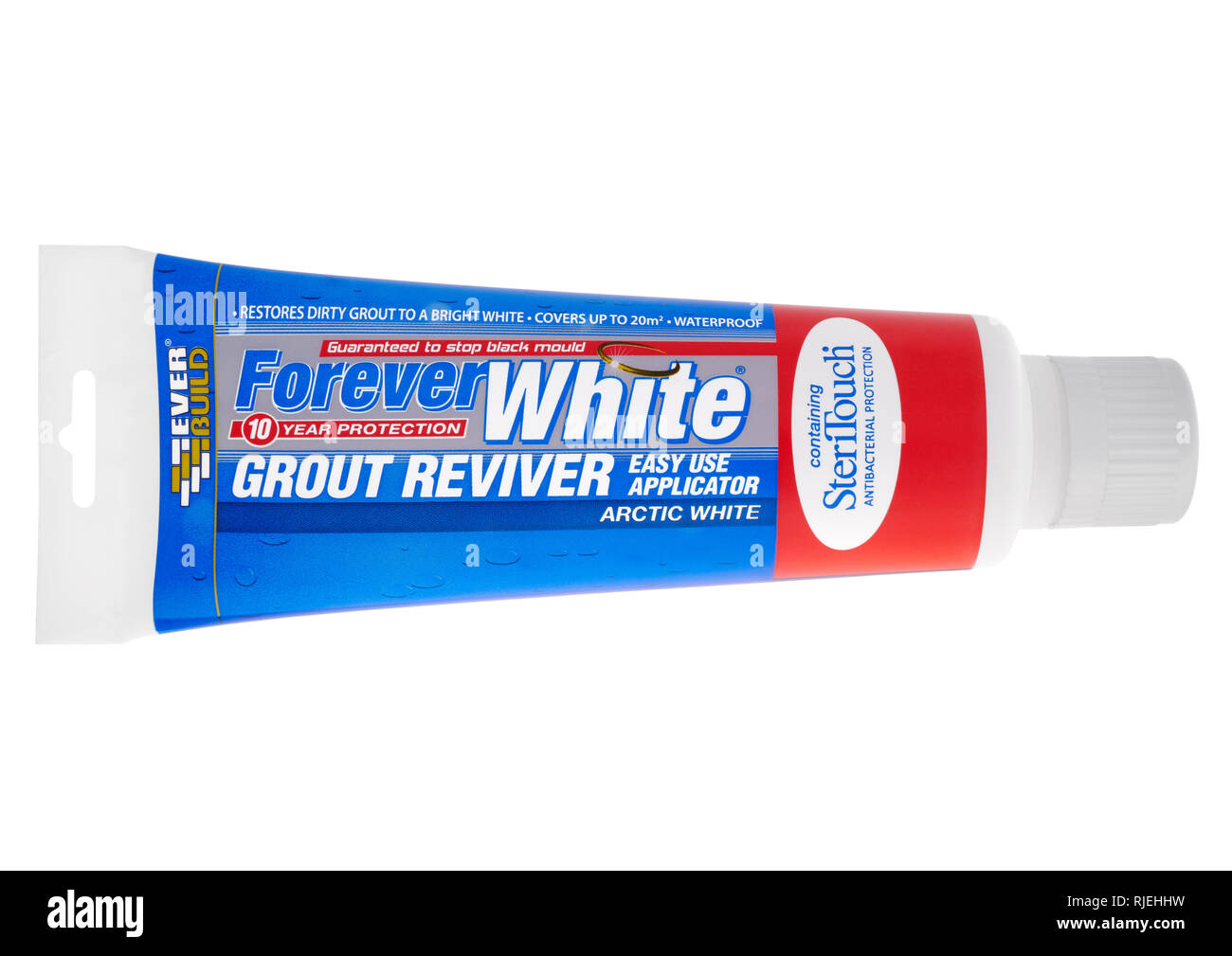 Tube of Evebuild forever white grout reviver on white background Stock Photo
