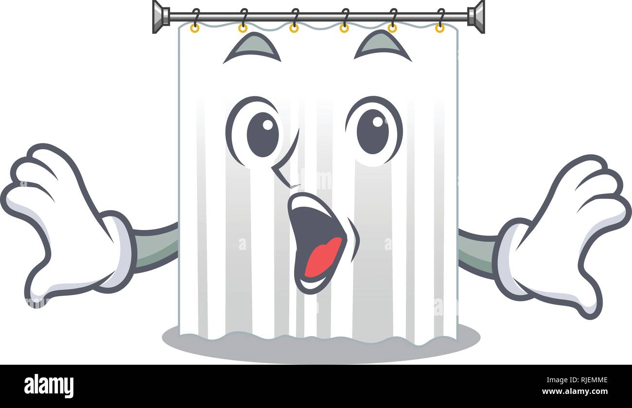 Surprised Cartoon Shower Curtains Are Very Pretty Stock Vector Image Art Alamy