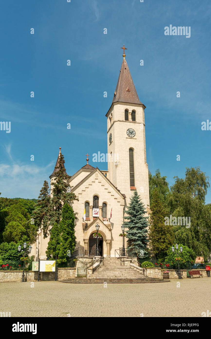 Heart of Jesus Catholic church in Tokaj town center,  Tokaj wine region, Hungary Stock Photo