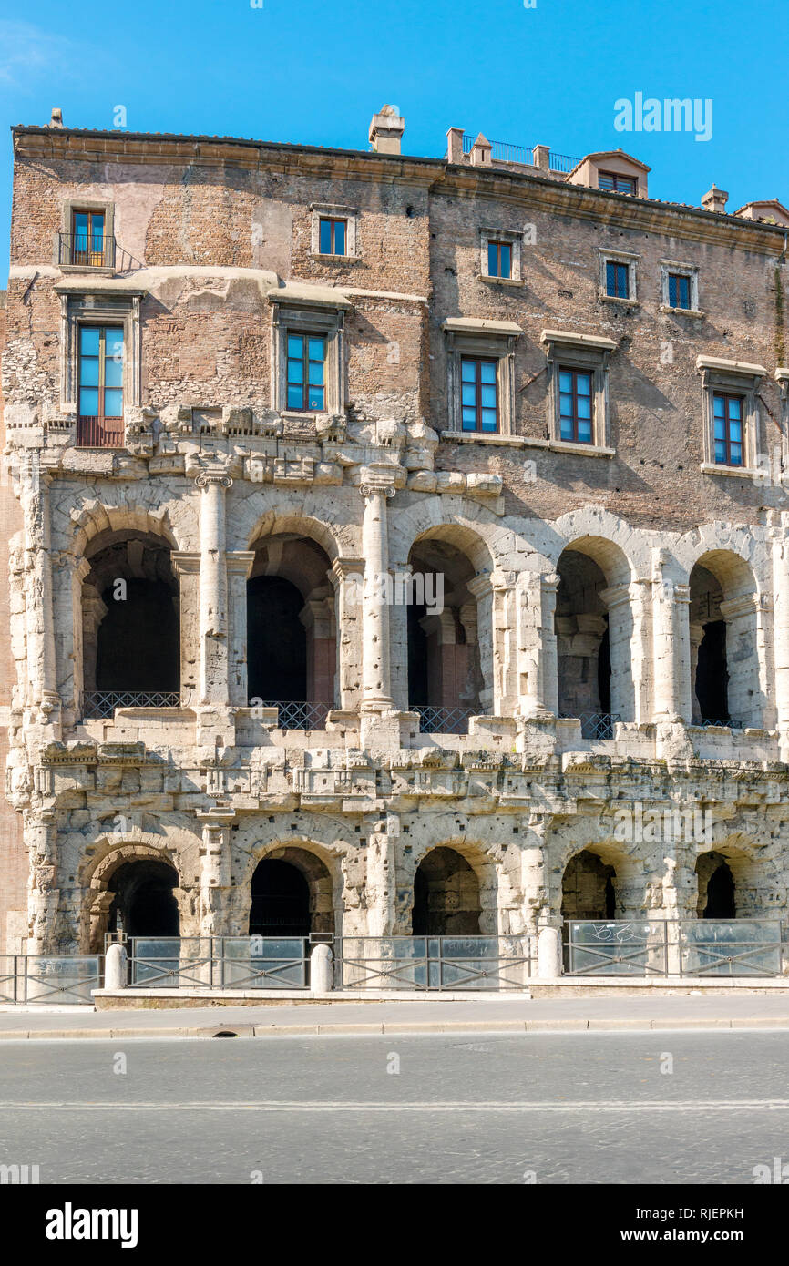 Theatre of Marcellus (Teatro di Marcello), ancient Roman theatre, now a place for summer concerts in Rome, Italy Stock Photo