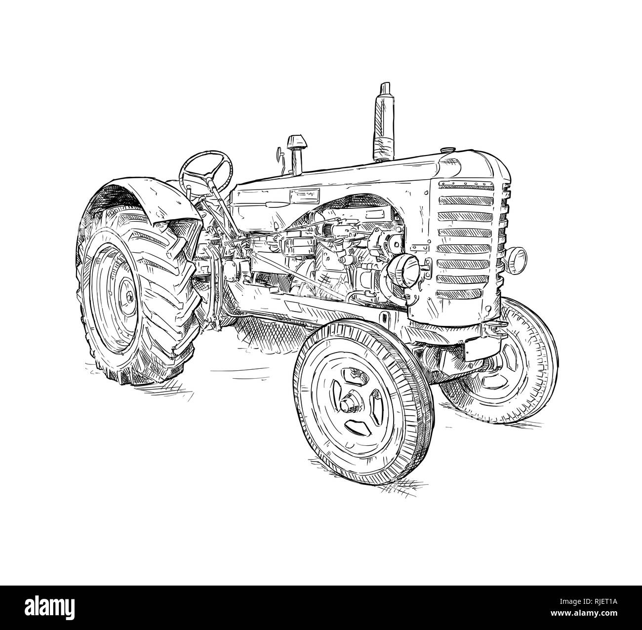 Engraving Vintage Hand Drawn Vector Tractor And Combine Collection Pencil  Sketch Farm Machinery Illustration Royalty Free SVG Cliparts Vectors  And Stock Illustration Image 60481038