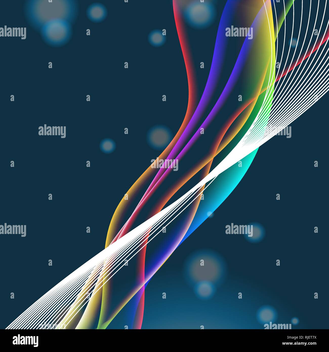 dinamyc flow, stylized waves, vector Stock Vector