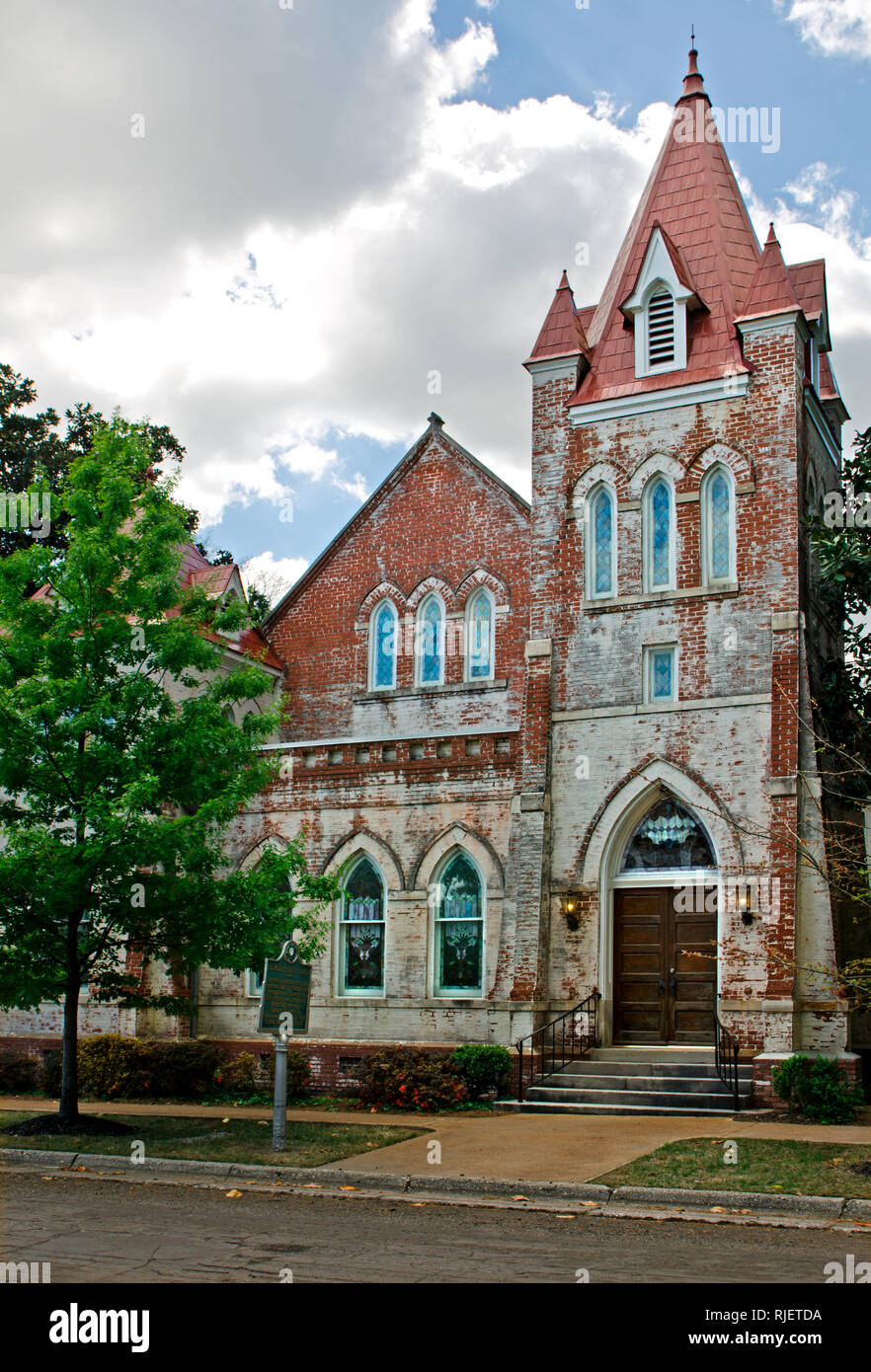 Fillmore Street Chapel in Corinth, Mississippi, is Corinth's oldest church building and the first church established in the town. Stock Photo