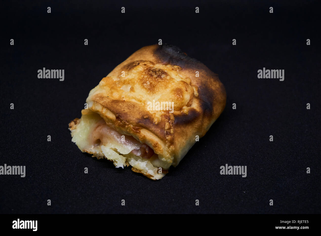 pizza bun looking nice with molten cheese Stock Photo