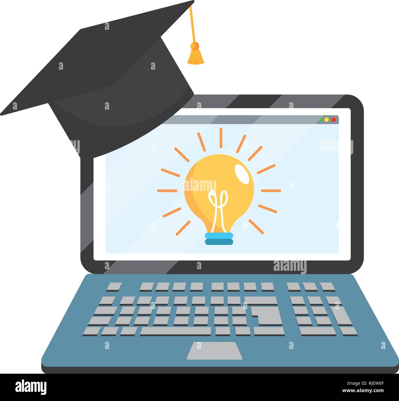 online education laptop cartoon Stock Vector Image & Art - Alamy