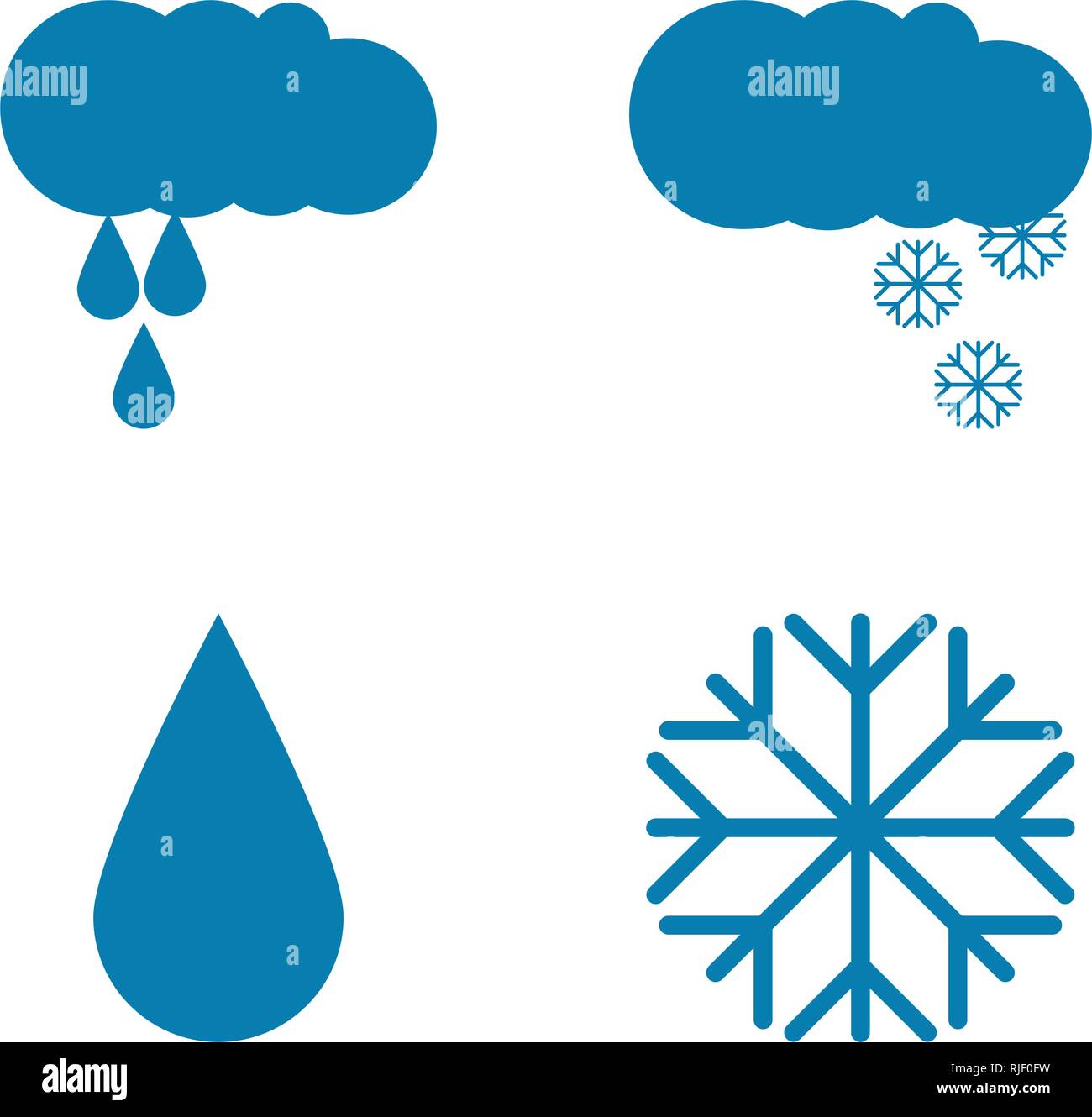 Vector illustration. Set of weather icons. Flat style Stock Vector ...