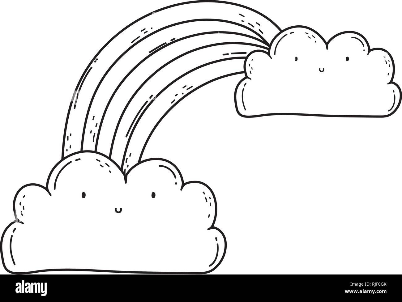clouds and rainbow kawaii characters Stock Vector Image & Art - Alamy