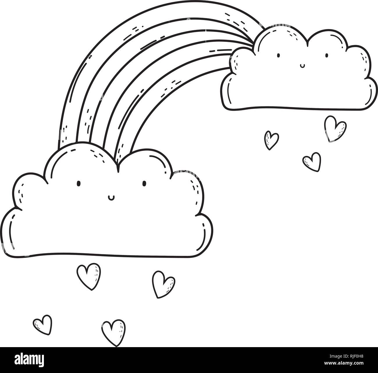 clouds and rainbow kawaii characters Stock Vector Image & Art - Alamy