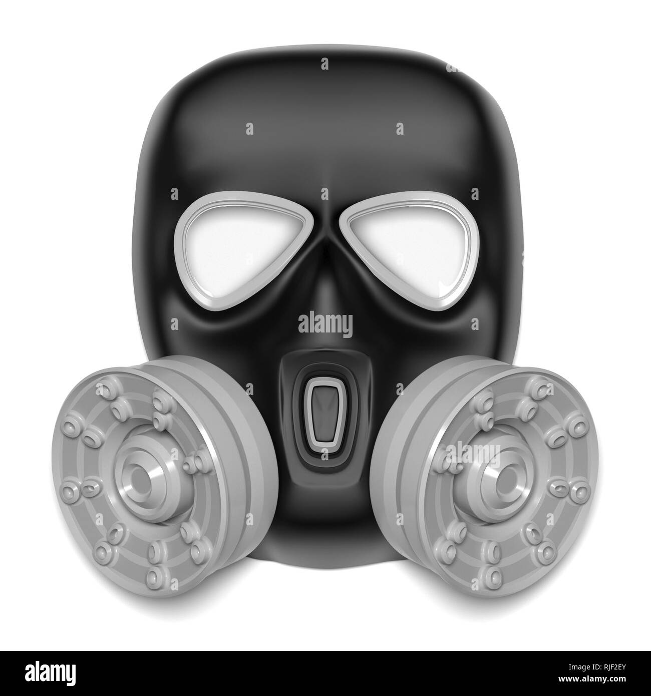 Protective face mask. Black filter respirator. 3D illustration Stock Photo