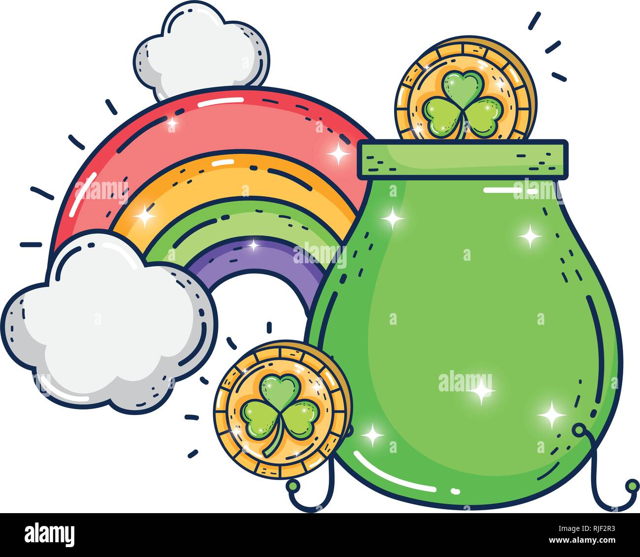 treasure cauldron with rainbow saint patrick day Stock Vector Image &amp; Art - Alamy