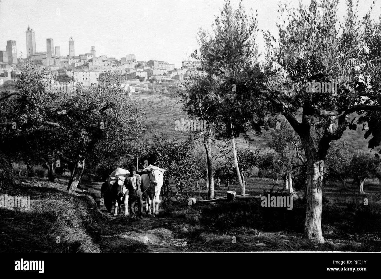 san gimignano, tuscany, italy, 1940 Stock Photo