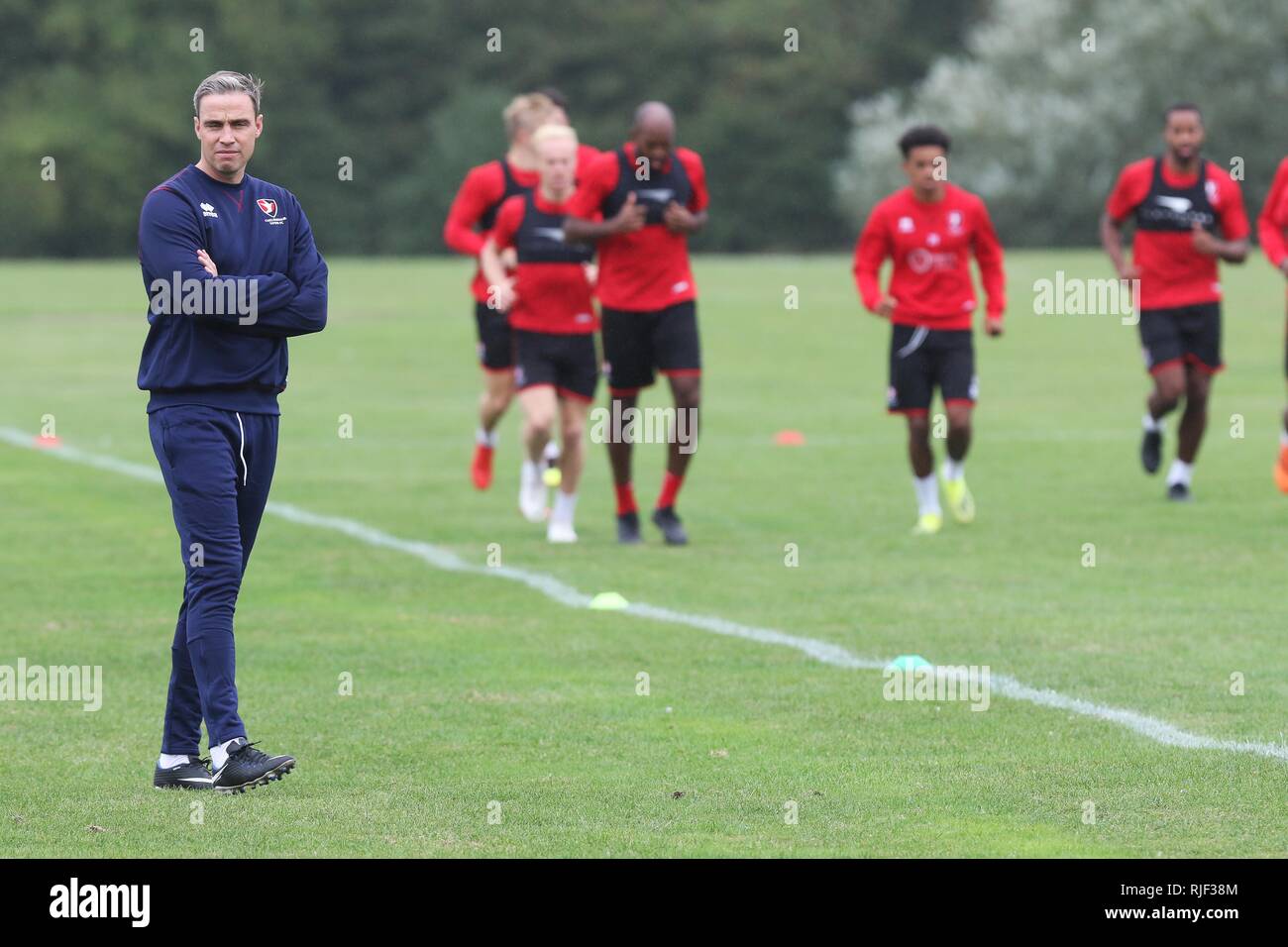 Cheltenha Town FC's new first team manager Michael Duff takes training for the first time - 11.9.2018  Picture by Antony Thompson - Thousand Word Medi Stock Photo
