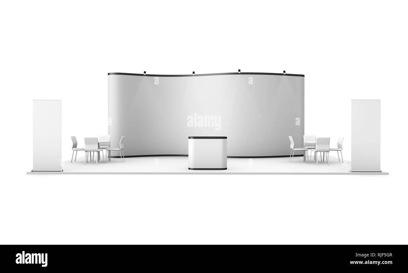 trade show exhibition stand 3d rendering isolated Stock Photo Alamy