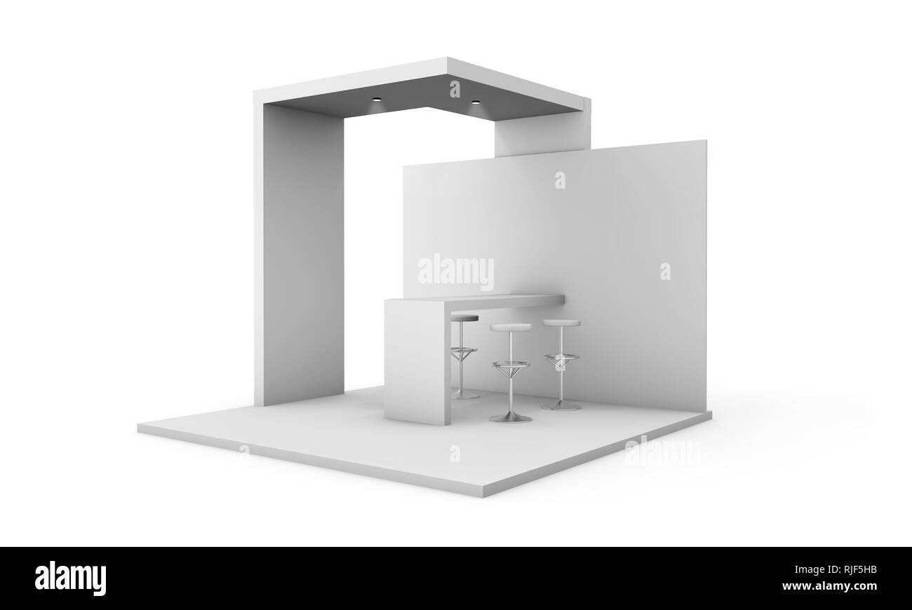 trade show event stand isolated 3d rendering Stock Photo