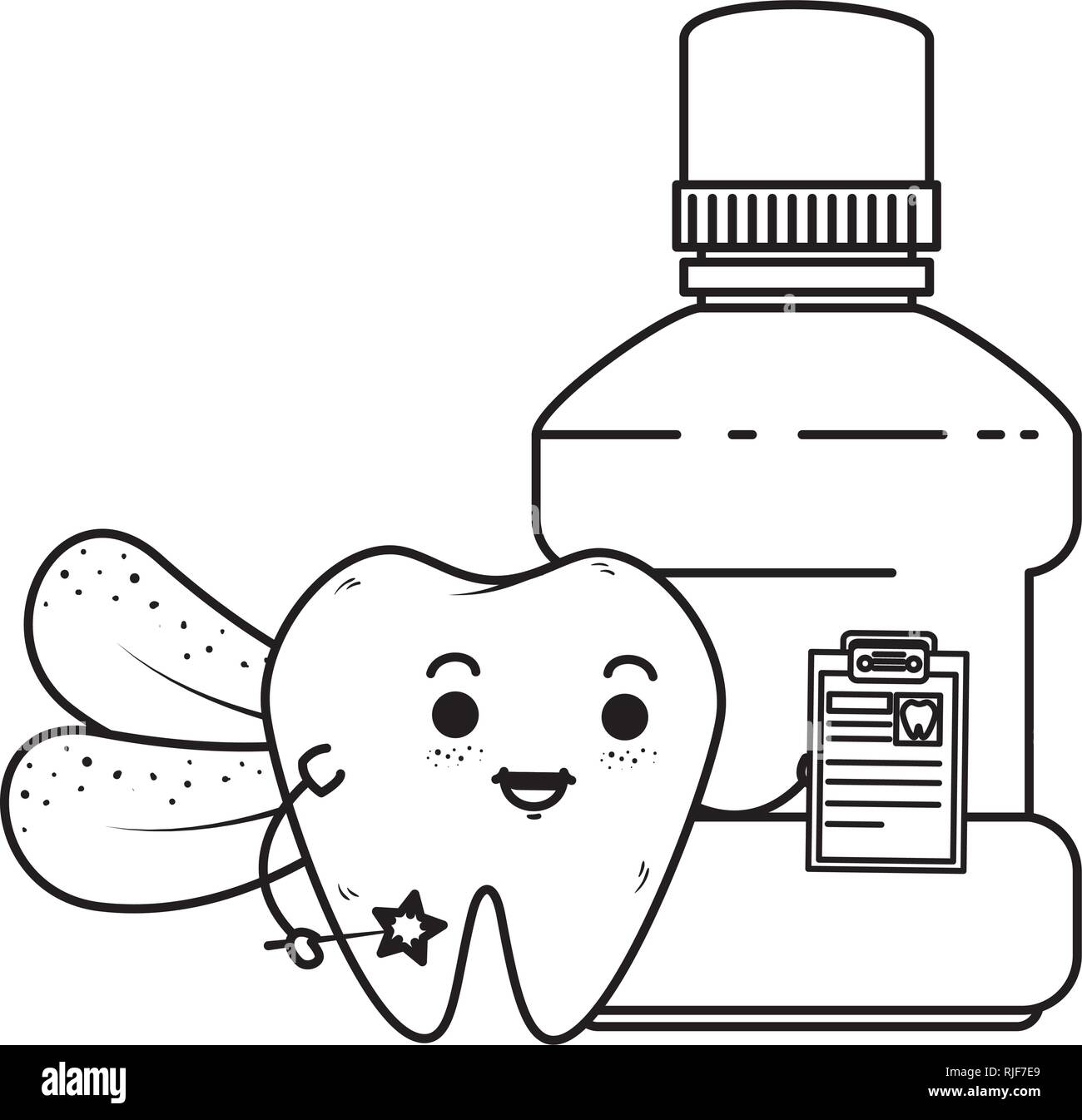 comic tooth with mouthwash kawaii character Stock Vector Image & Art ...