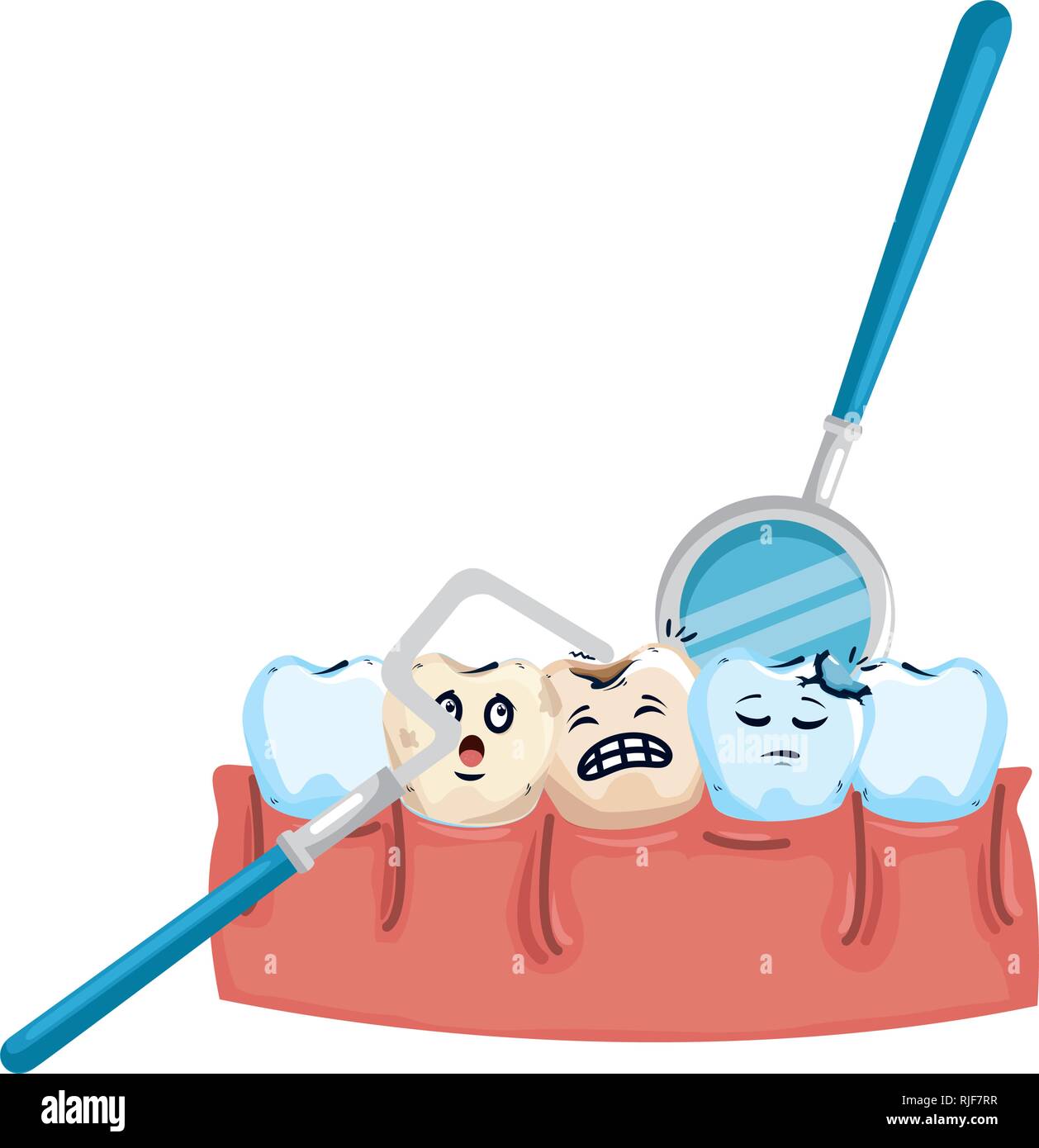 human teeth with dentist tools Stock Vector Image & Art - Alamy