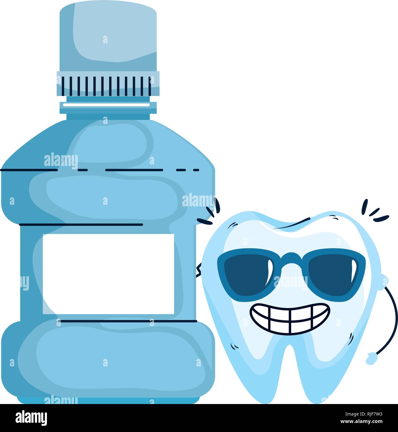 comic tooth with mouthwash kawaii character Stock Vector Image & Art ...