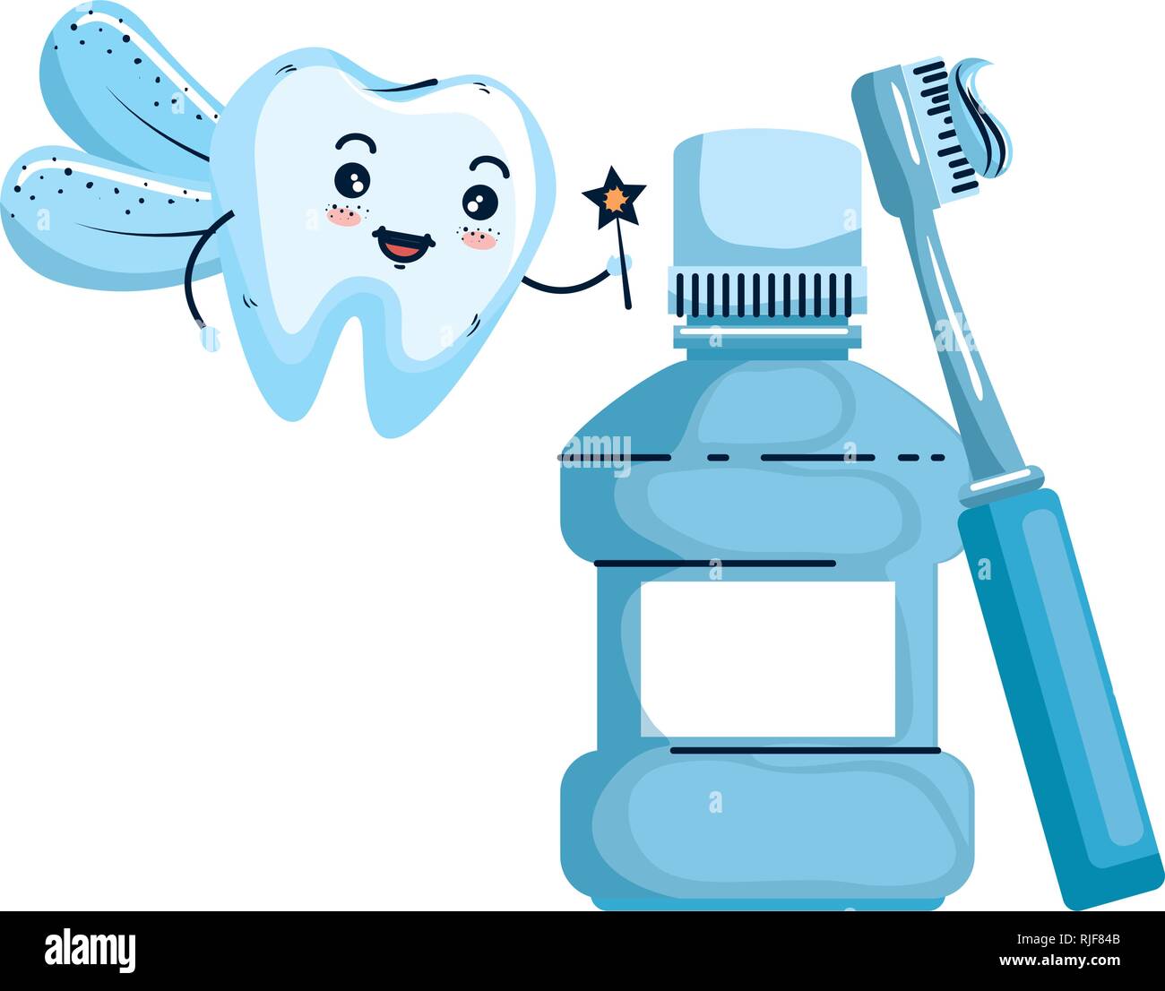 comic tooth with mouthwash kawaii character Stock Vector Image & Art ...