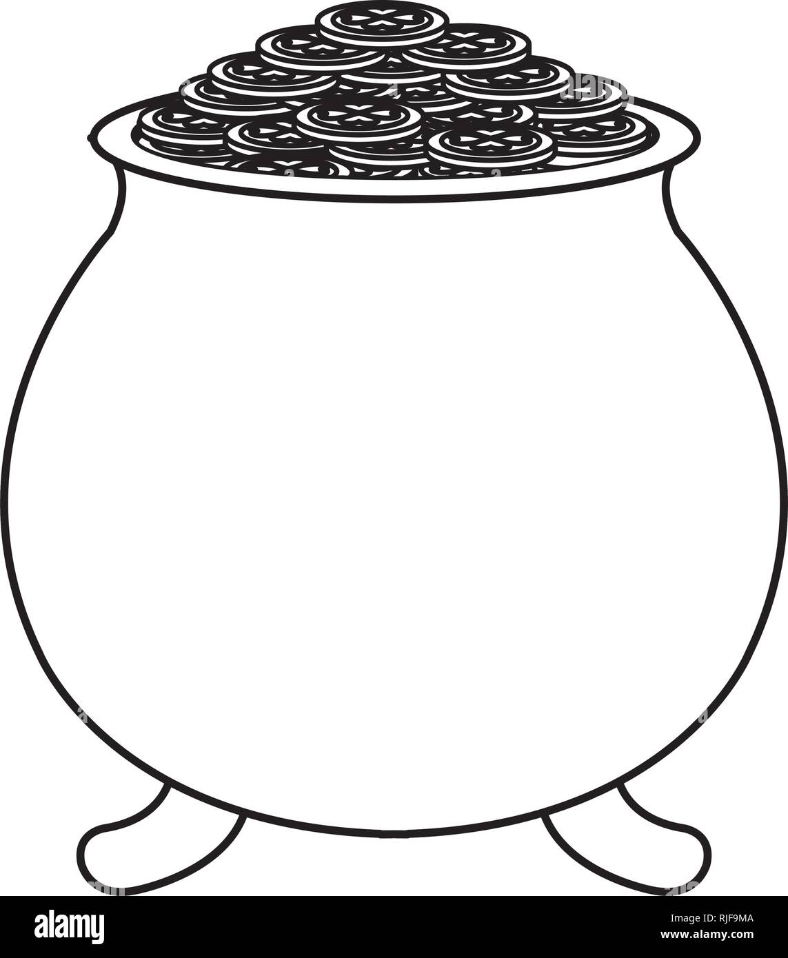 treasure cauldron with coins Stock Vector Image & Art - Alamy