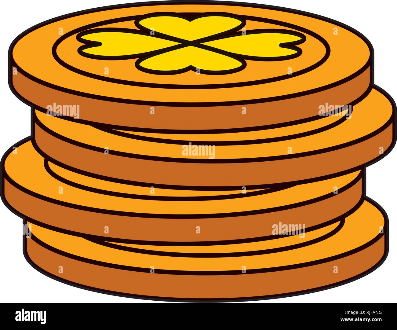 coins pile with clover icon Stock Vector Image & Art - Alamy