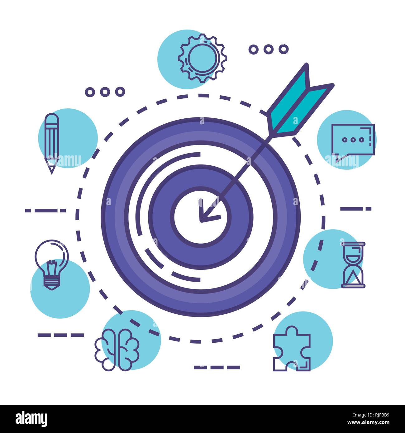 target success with innovation icons Stock Vector
