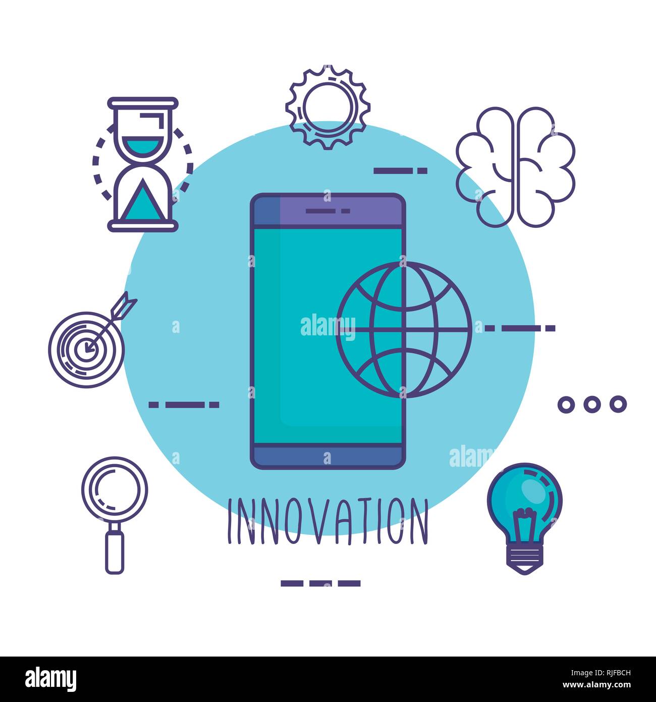 smartphone with innovation icons Stock Vector Image & Art - Alamy