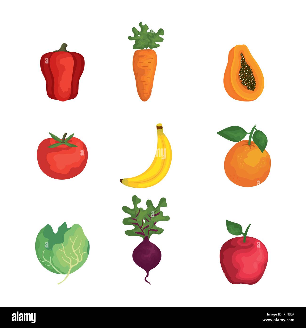 group of fruits and vegetables Stock Vector Image & Art - Alamy
