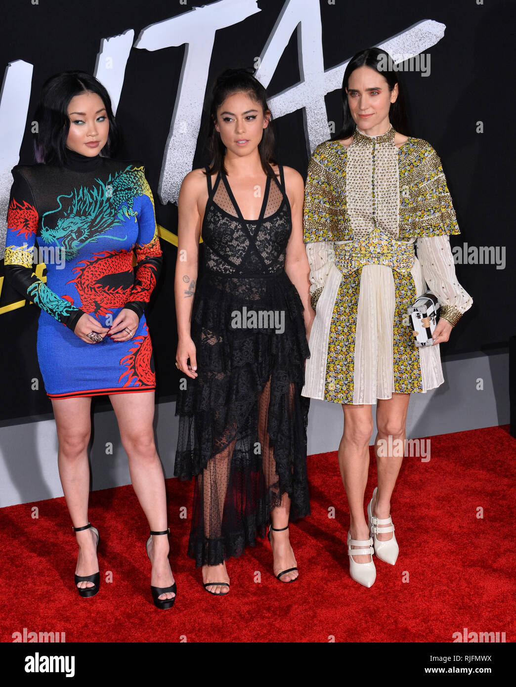 Los Angeles, USA. 05th Feb, 2019. Lana Condor, Rosa Salazar & Jennifer  Connelly at the premiere for 