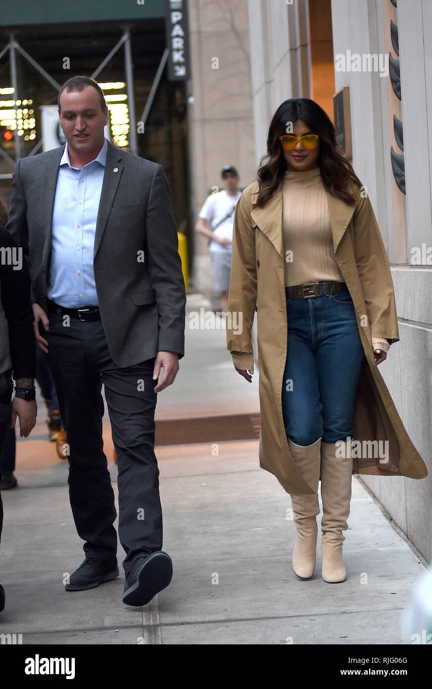 Priyanka Chopra out and about for Celebrity Candids - TUE, , New York, NY February 5, 2019. Photo By: Kristin Callahan/Everett Collection Stock Photo