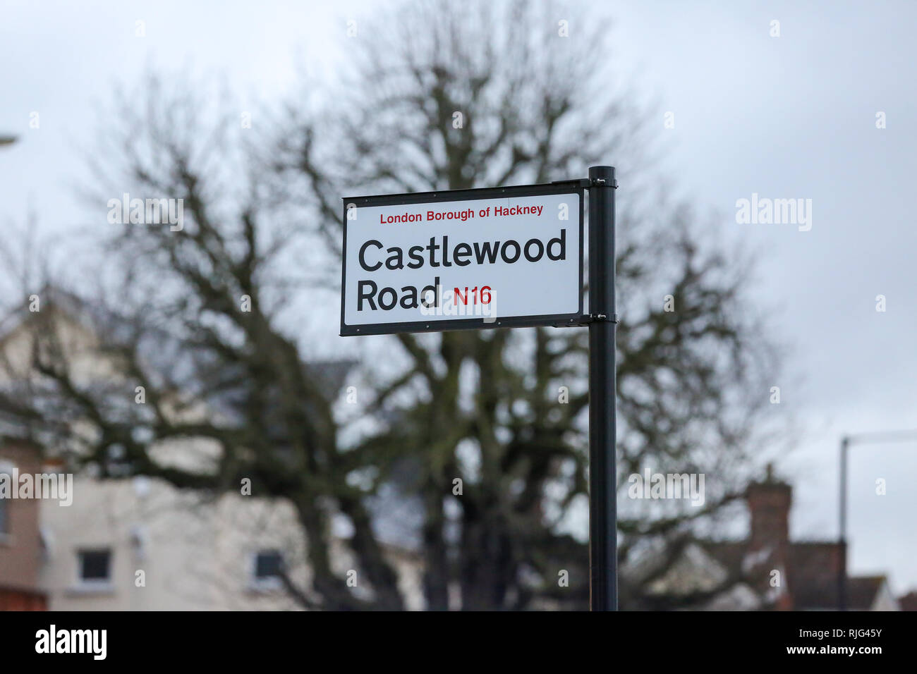 Castlewood Road, Hackney, East London, UK 6 Feb 2019 A crime scene at