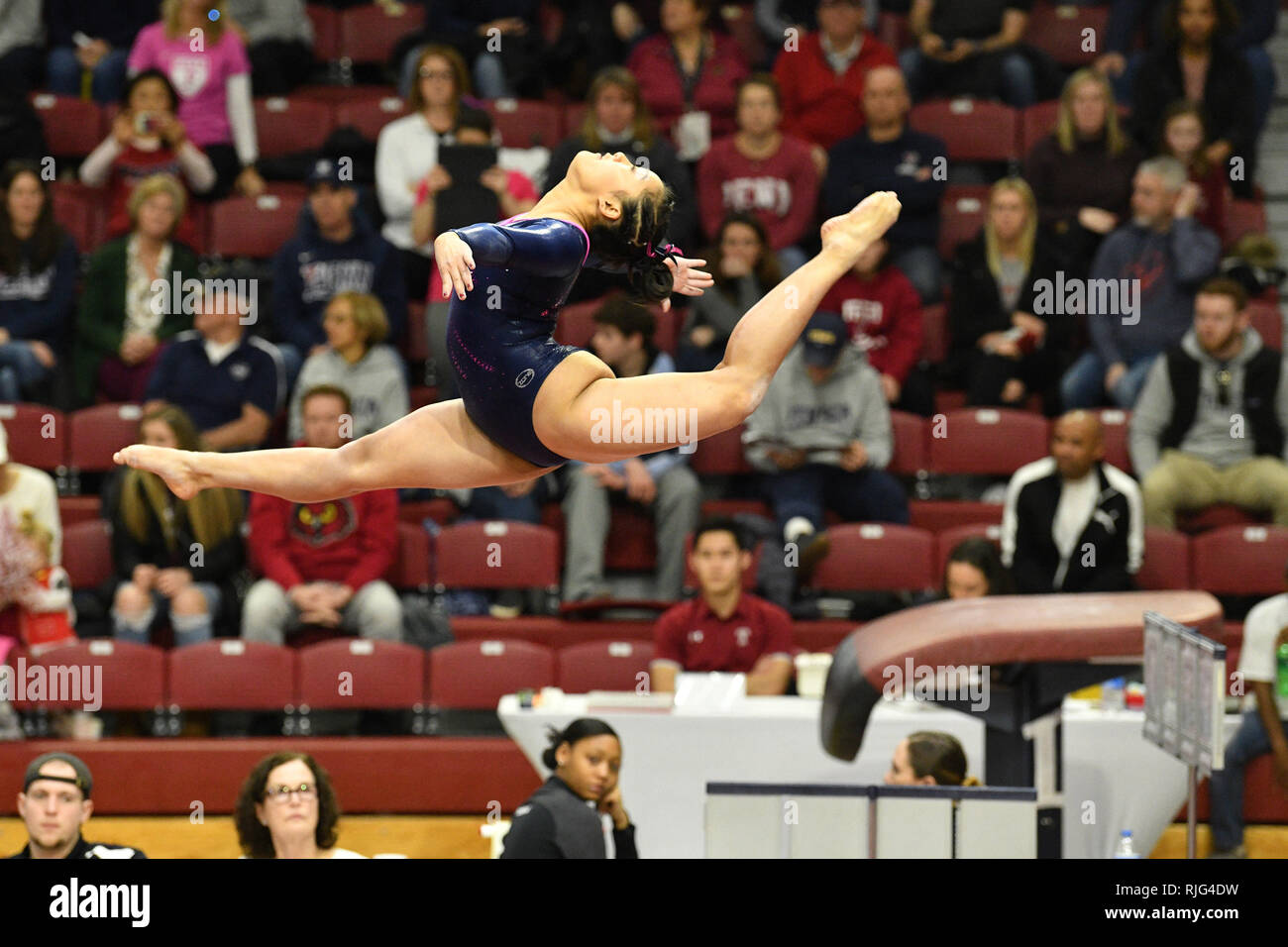 Philadelphia, Pennsylvania, USA. 27th Jan, 2019. Penn's NATALIE YANG competes on beam during an