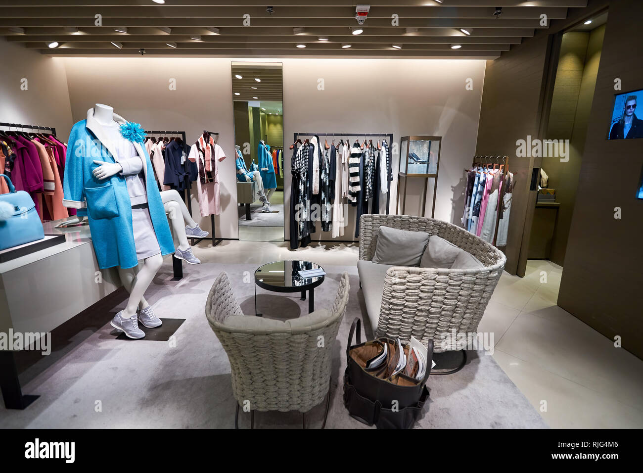 HONG KONG - JANUARY 26, 2016: inside of Max Mara store at Elements Shopping  Mall. Max Mara is a luxury Italian fashion house belonging to the group of  Stock Photo - Alamy