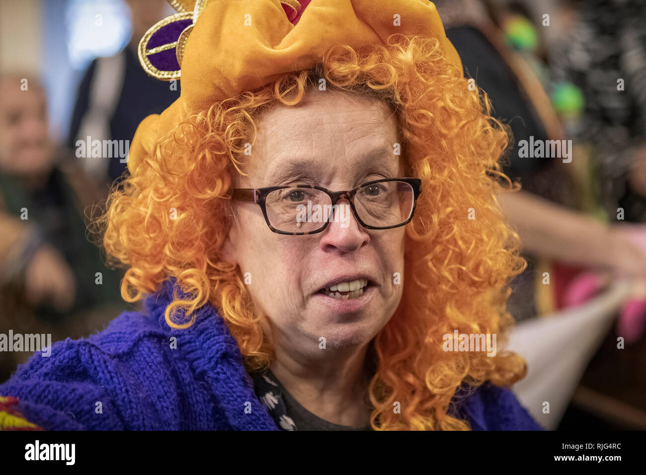 Female Clown with Ginger Hair Stock Photo