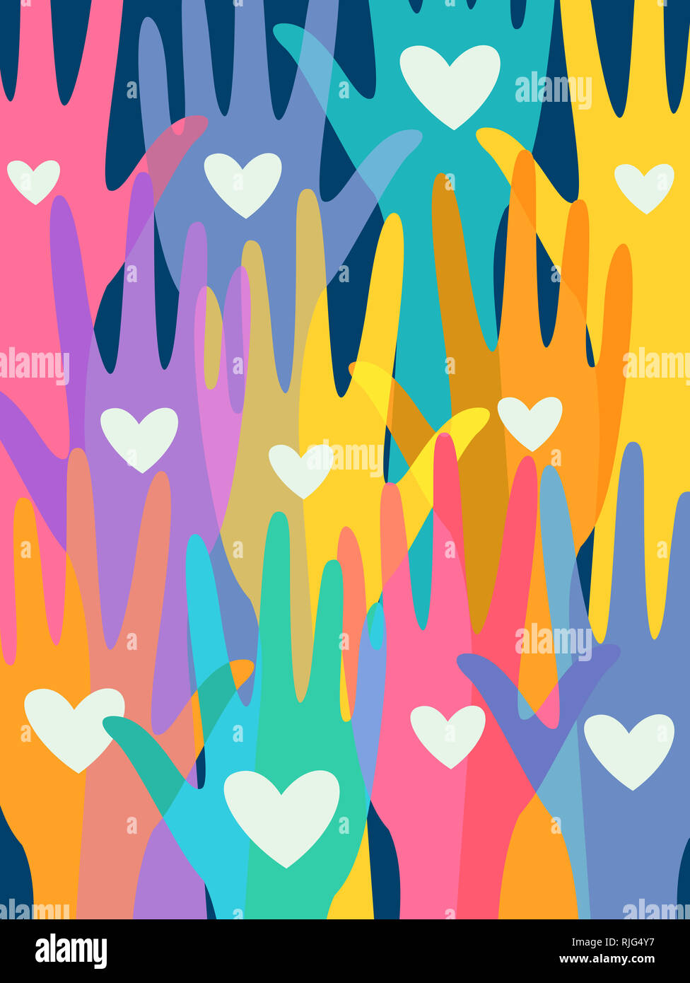 Diverse Hands Hold Up Heartshaped Rainbow Cookie Stock Illustration -  Illustration of teamwork, heartshaped: 281555475